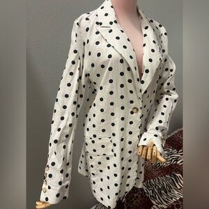 G B Black and White Polka Dot blazer